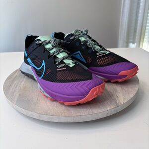 Authentic Men's Nike Air Zoom Terra Kiger 8 Black Vivid Purple Sneakers Sz 12‎